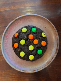 Colored cookie on plate