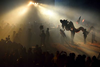 Crowd at chinese dragon performance