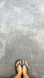 Low section of woman standing in water