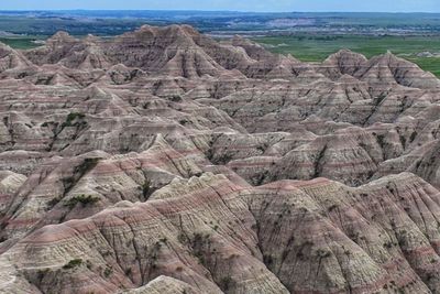 Scenic view of rock formations against sky at badlands