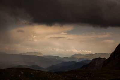 Scenic view of mountains against sky