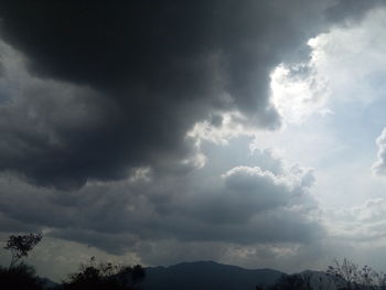 Low angle view of cloudy sky