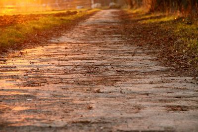 Surface level of road