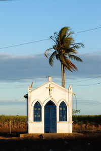 Small chapel by the road near sao joao da barra, state of rio de janeiro, brazil