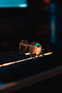 Close-up of sunglasses on table