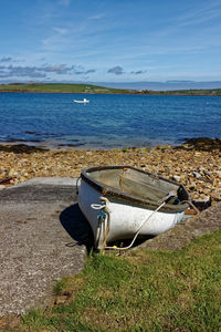 Scenic view of sea shore against sky