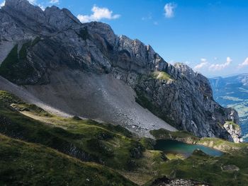 Scenic view of rocky mountains against sky