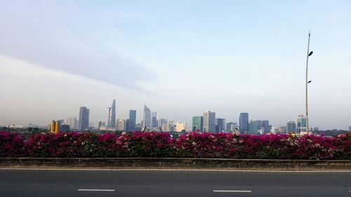 View of city buildings against sky