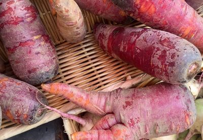 High angle view of pink indoors