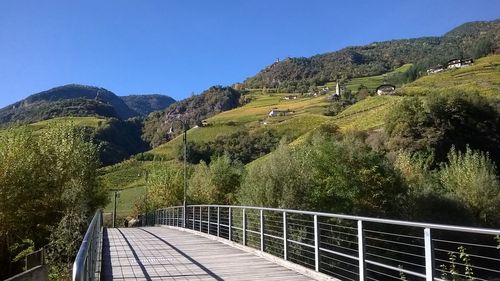 Scenic view of mountains against clear sky