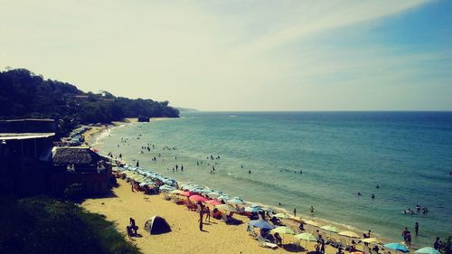 Scenic view of beach against sky