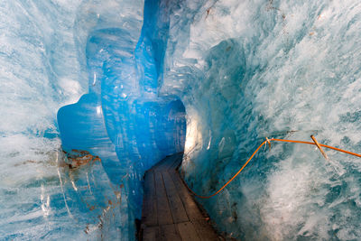 Interior view of the rhone glacier in switzerland
