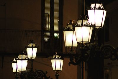 Close-up of illuminated lamp