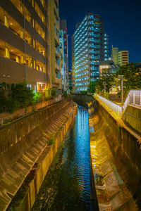 Illuminated city at night