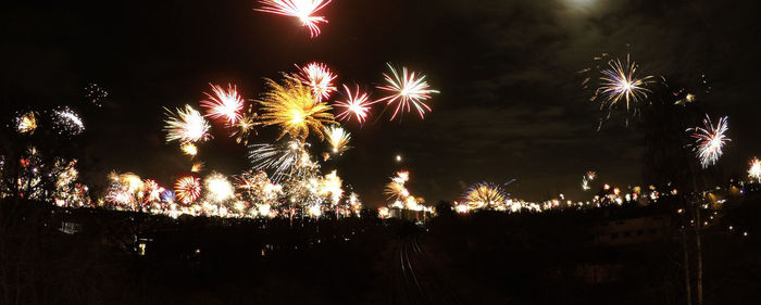 Fireworks display at night