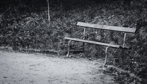 Empty benches in the dark