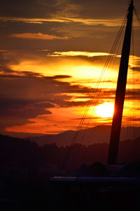 Silhouette landscape at sunset