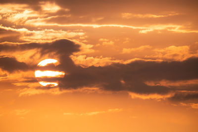 Low angle view of sky during sunset