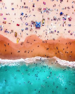 View of people on beach