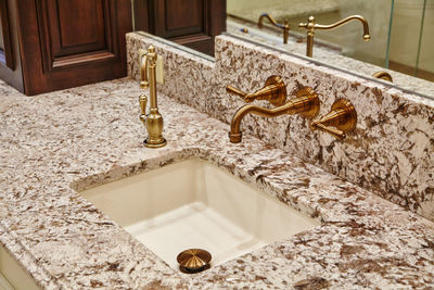 Close-up of sink in bathroom