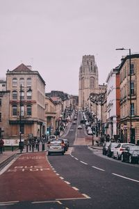 City street with buildings in background