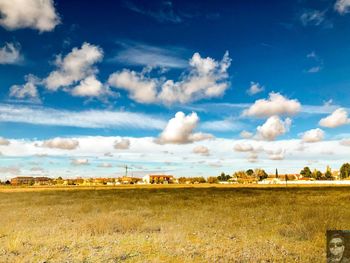 Scenic view of field against sky