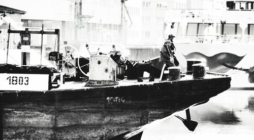 View of boats in water