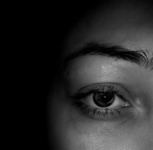 Close-up of woman with eyes closed