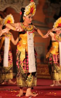 Tranched legong dance, bali indonesia