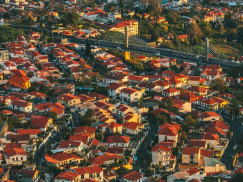 High angle view of cityscape