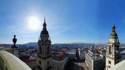 View of buildings in city against sky