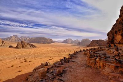 Scenic view of desert against sky