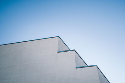 Low angle view of wall against clear sky