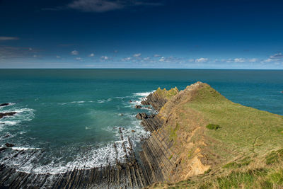 High angle view of sea against sky