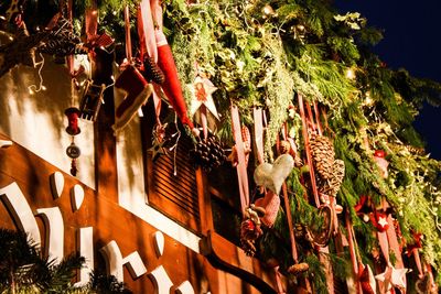 Close-up of christmas decoration hanging on tree