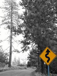 Low angle view of road sign against clear sky