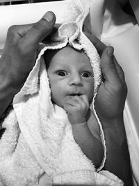 Close-up portrait of cute baby