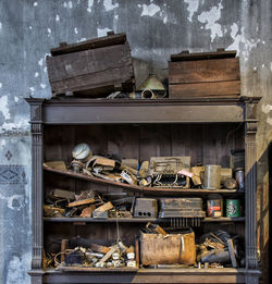 Shelf in abandoned house