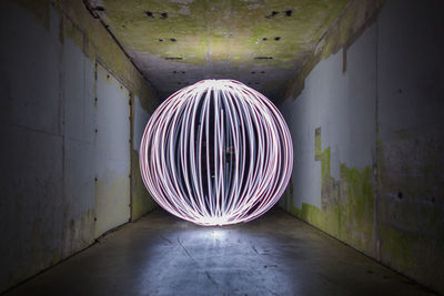 Illuminated lamp in tunnel