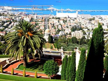 View of town against sky