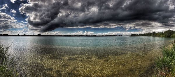 Scenic view of dramatic sky over storm clouds