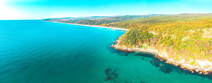 High angle view of sea against sky