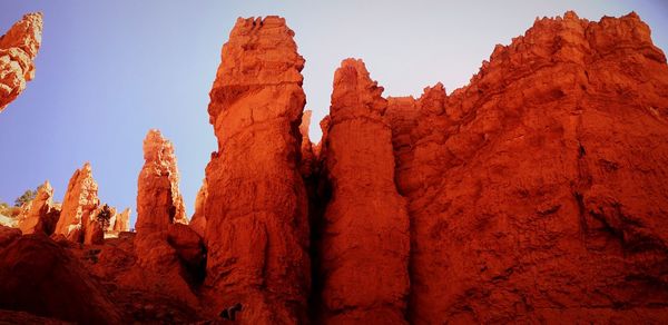Low angle view of rock formations