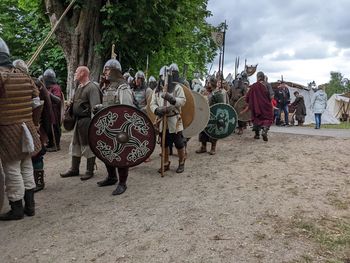 Group of people walking on street