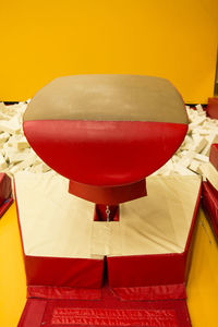 Close-up of red balloons on table