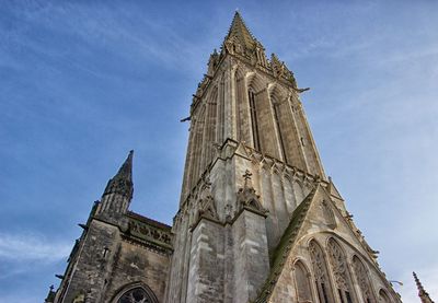 Low angle view of temple building against sky