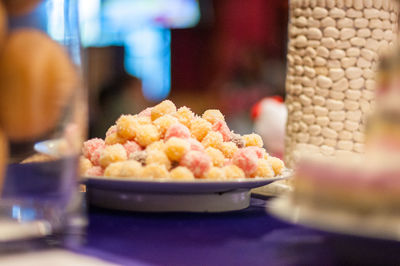 Close-up of sweet food in plate