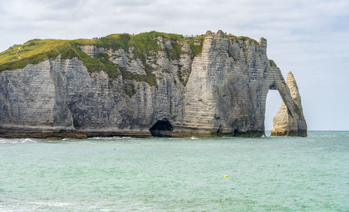 Coastal scenery around etretat, a commune in the seine-maritime department in france