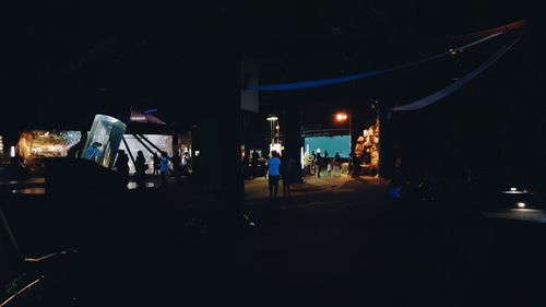 Illuminated buildings at night