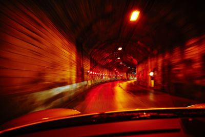 Road passing through tunnel